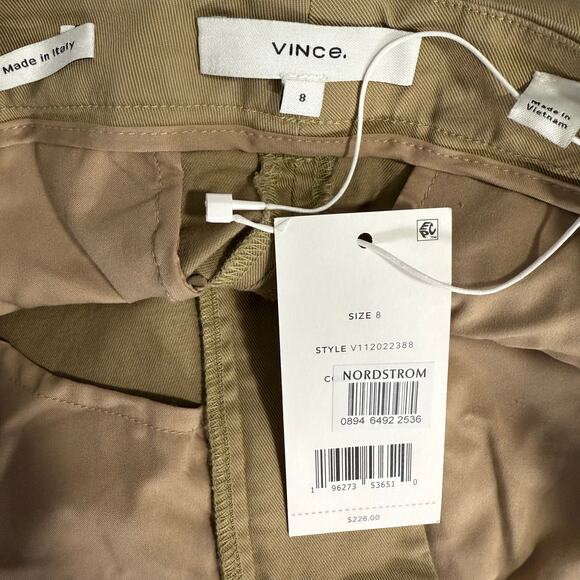 Vince Italian Stretch-Cotton Chino Short, Khaki, 8 - Picture 6 of 7